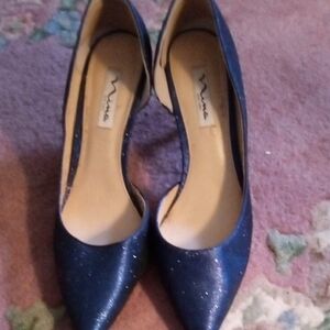 Nina Women's Sparkling Navy Heels Size 9, 2 1/2 " Heel
